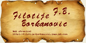 Filotije Borkanović vizit kartica